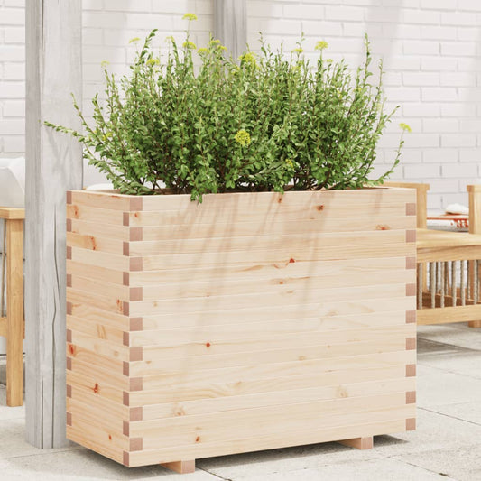 vidaXL Jardinera madera maciza de pino 90x40x72 cm