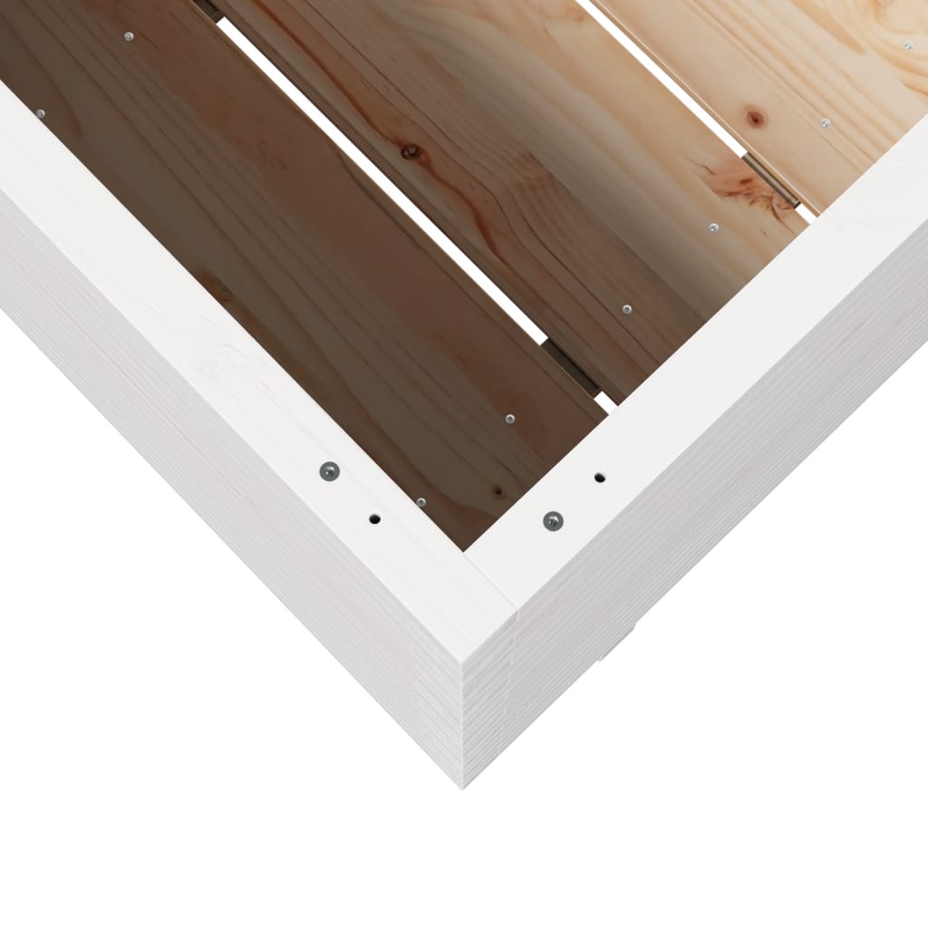 vidaXL Jardinera de madera maciza de pino blanca 90x40x72 cm