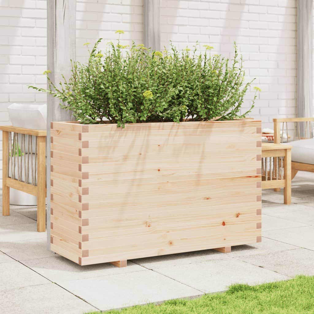 vidaXL Jardinera madera maciza de pino 110x40x72 cm