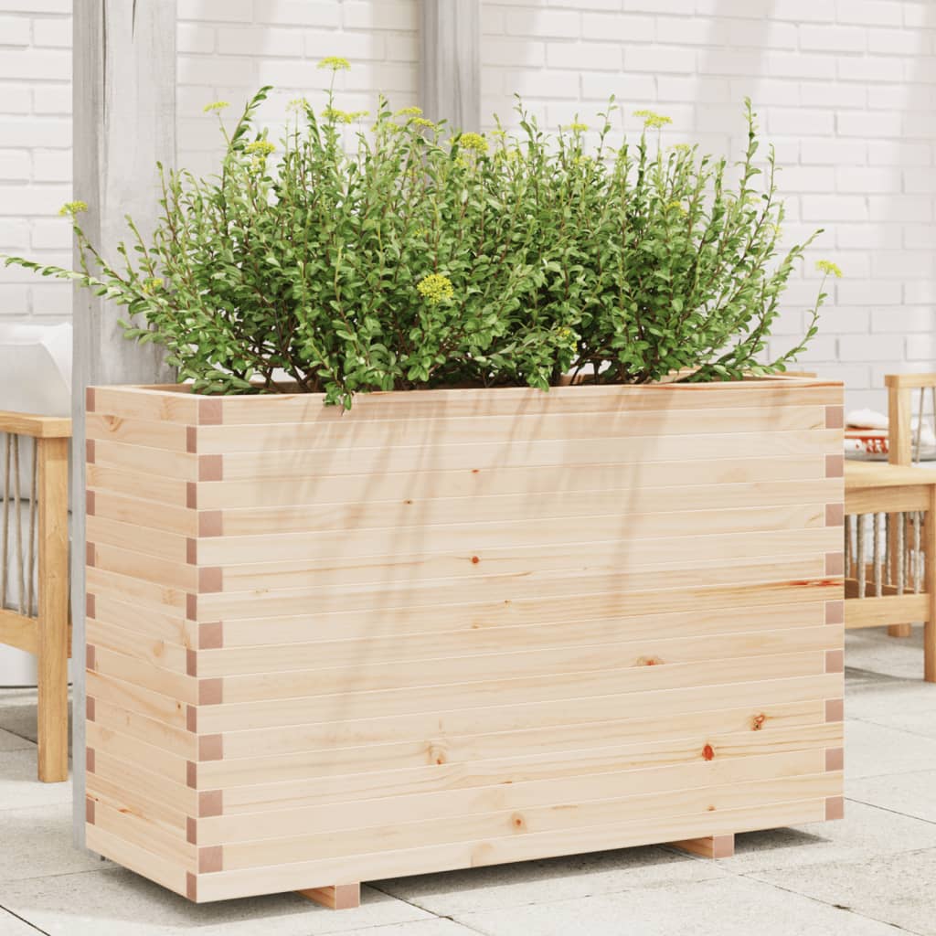 vidaXL Jardinera madera maciza de pino 110x40x72 cm