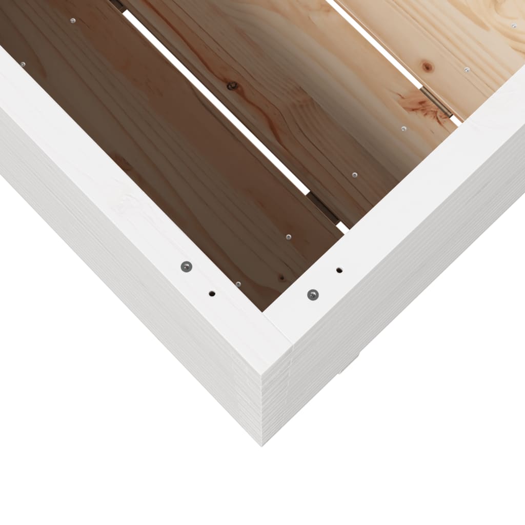 vidaXL Jardinera de madera maciza de pino blanca 110x40x72 cm