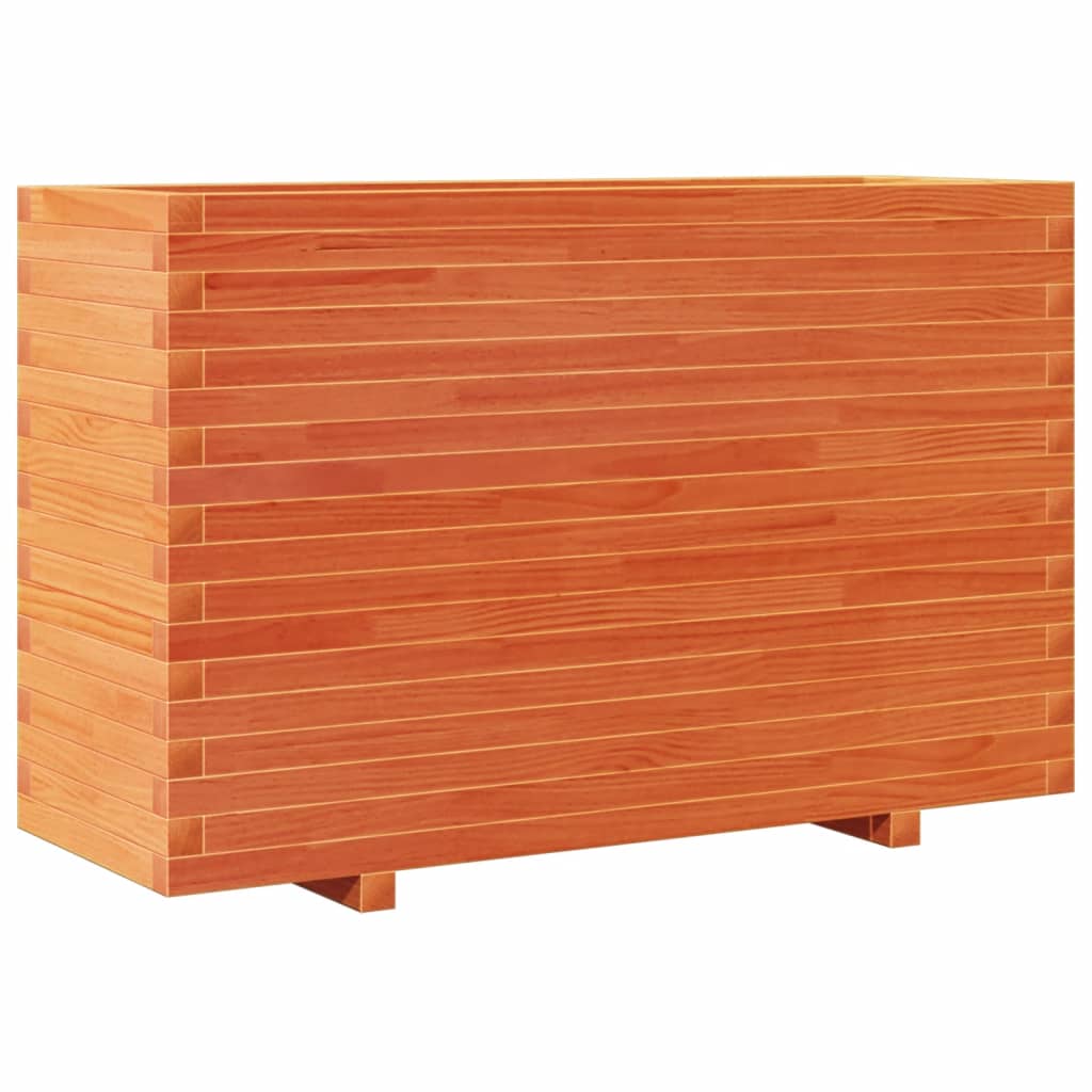 vidaXL Jardinera madera maciza de pino marrón cera 110x40x72 cm