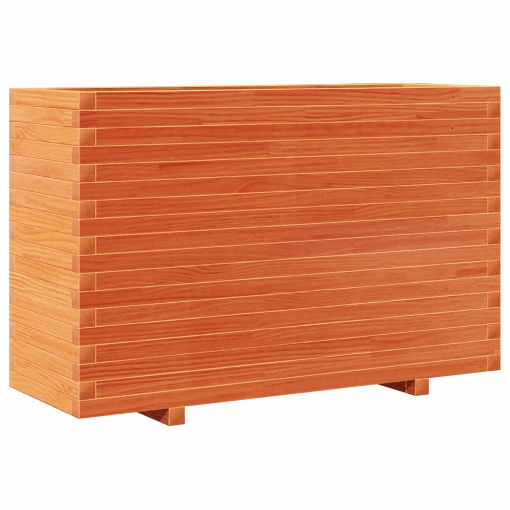 vidaXL Jardinera madera maciza de pino marrón cera 110x40x72 cm