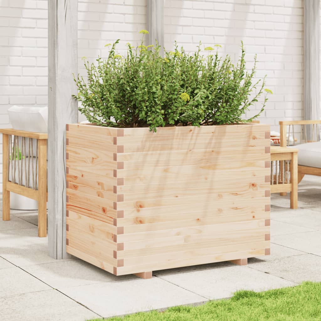 vidaXL Jardinera madera maciza de pino 90x60x72 cm