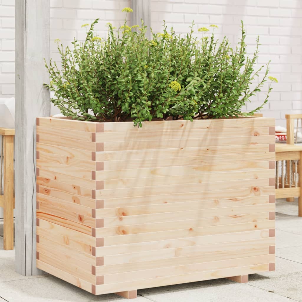 vidaXL Jardinera madera maciza de pino 90x60x72 cm