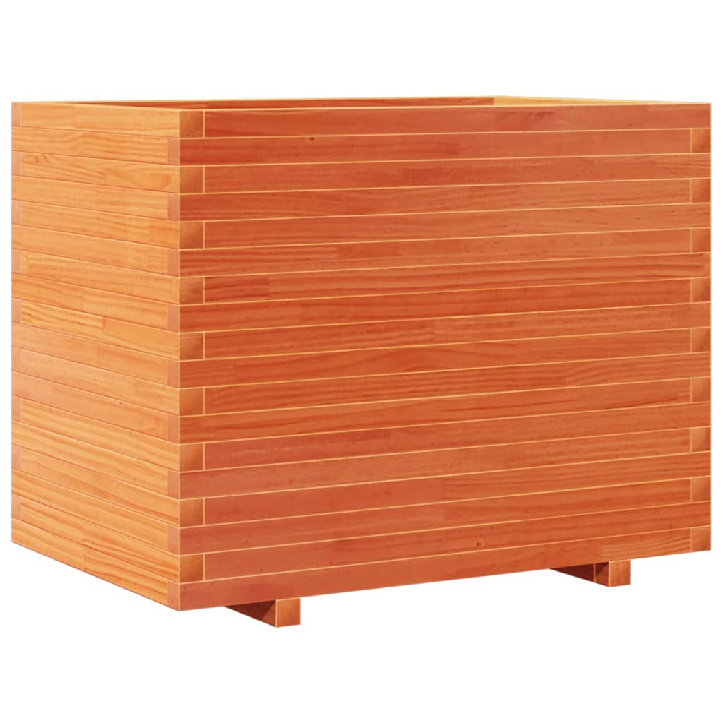 vidaXL Jardinera madera maciza de pino marrón cera 90x60x72 cm