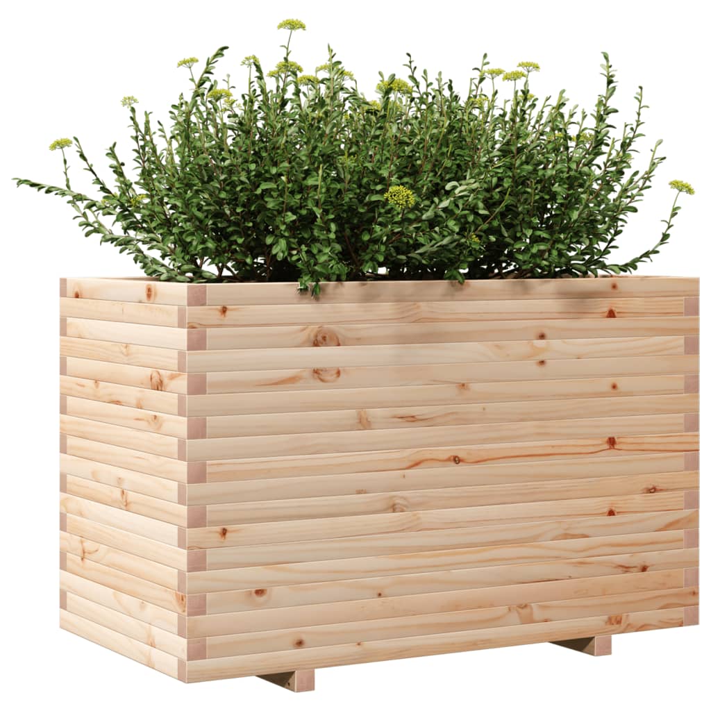 vidaXL Jardinera de madera maciza de pino 110x60x72 cm