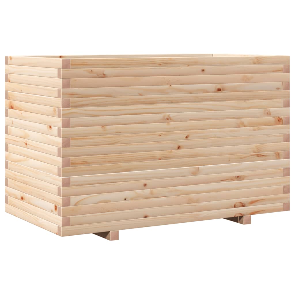 vidaXL Jardinera de madera maciza de pino 110x60x72 cm