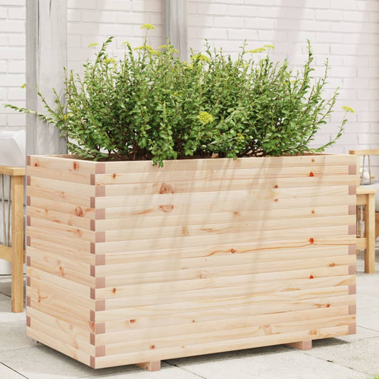 vidaXL Jardinera de madera maciza de pino 110x60x72 cm