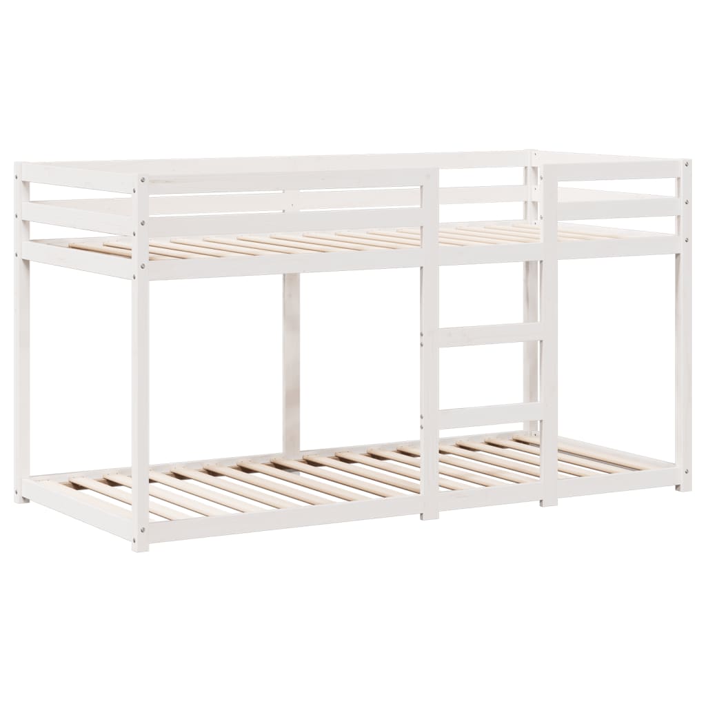 vidaXL Cama litera con techo madera maciza de pino blanco 90x190 cm