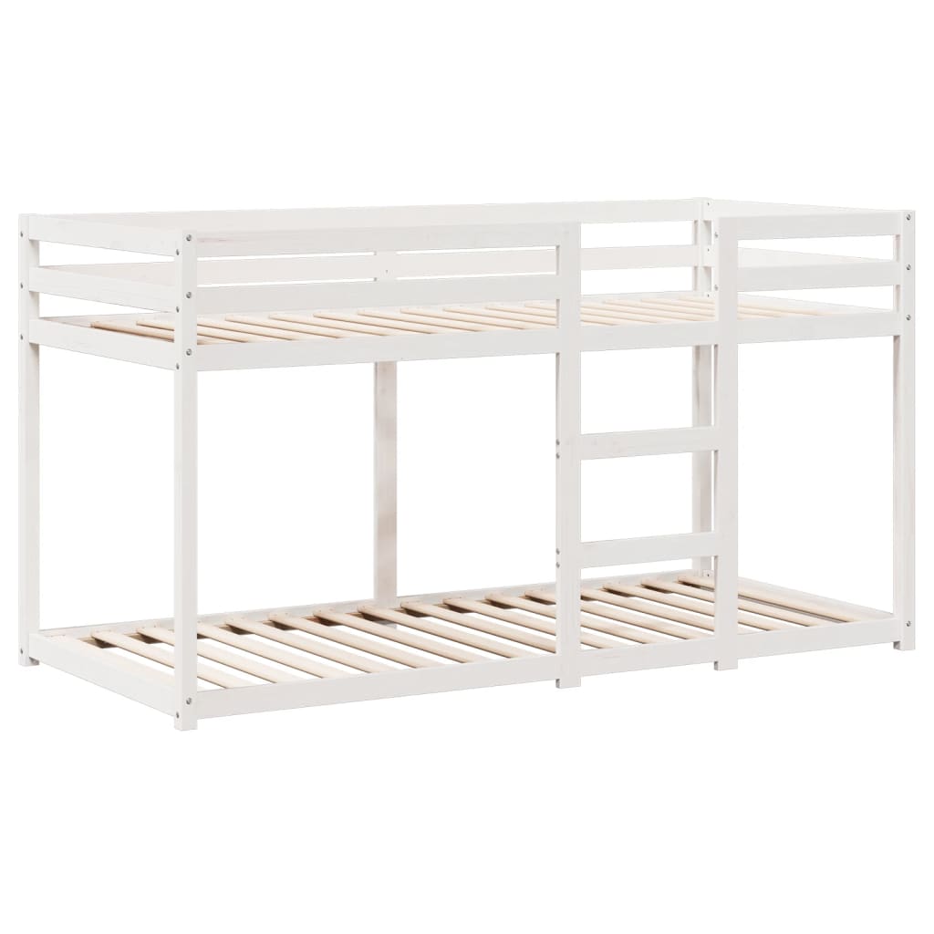 vidaXL Cama litera con techo madera maciza de pino blanco 75x190 cm