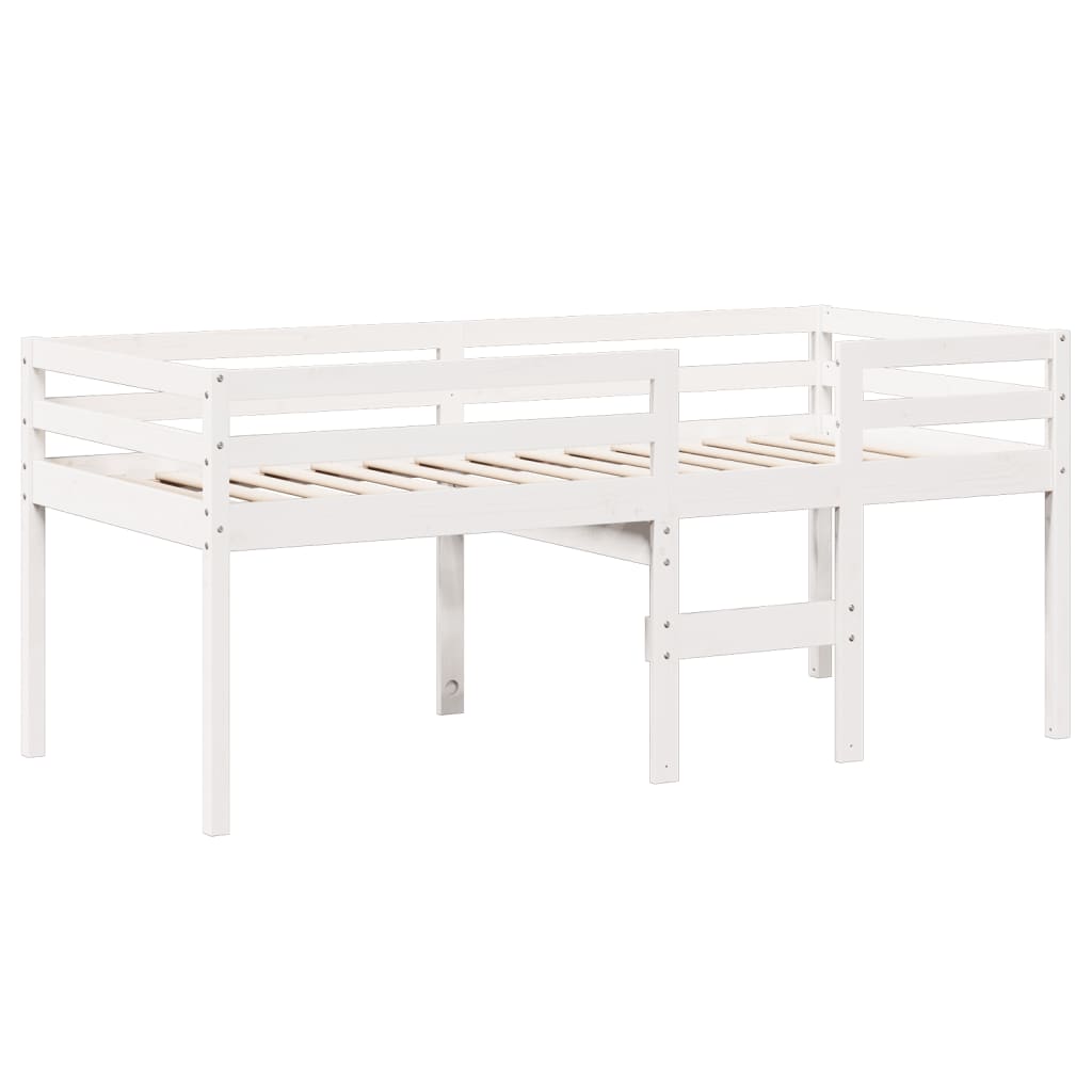 vidaXL Cama alta con techo blanca madera maciza pino blanca 90x200 cm