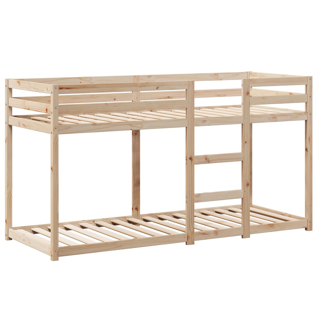 vidaXL Cama litera con techo de madera maciza de pino 75x190 cm