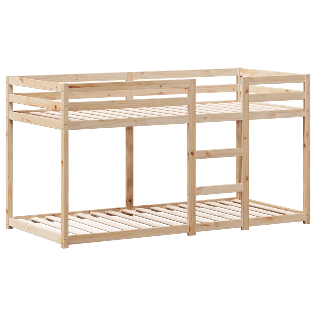 vidaXL Cama litera con techo de madera maciza de pino 75x190 cm