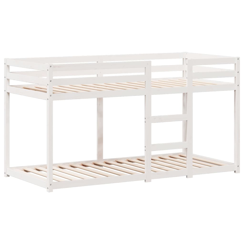 vidaXL Cama litera con techo madera maciza de pino blanco 75x190 cm