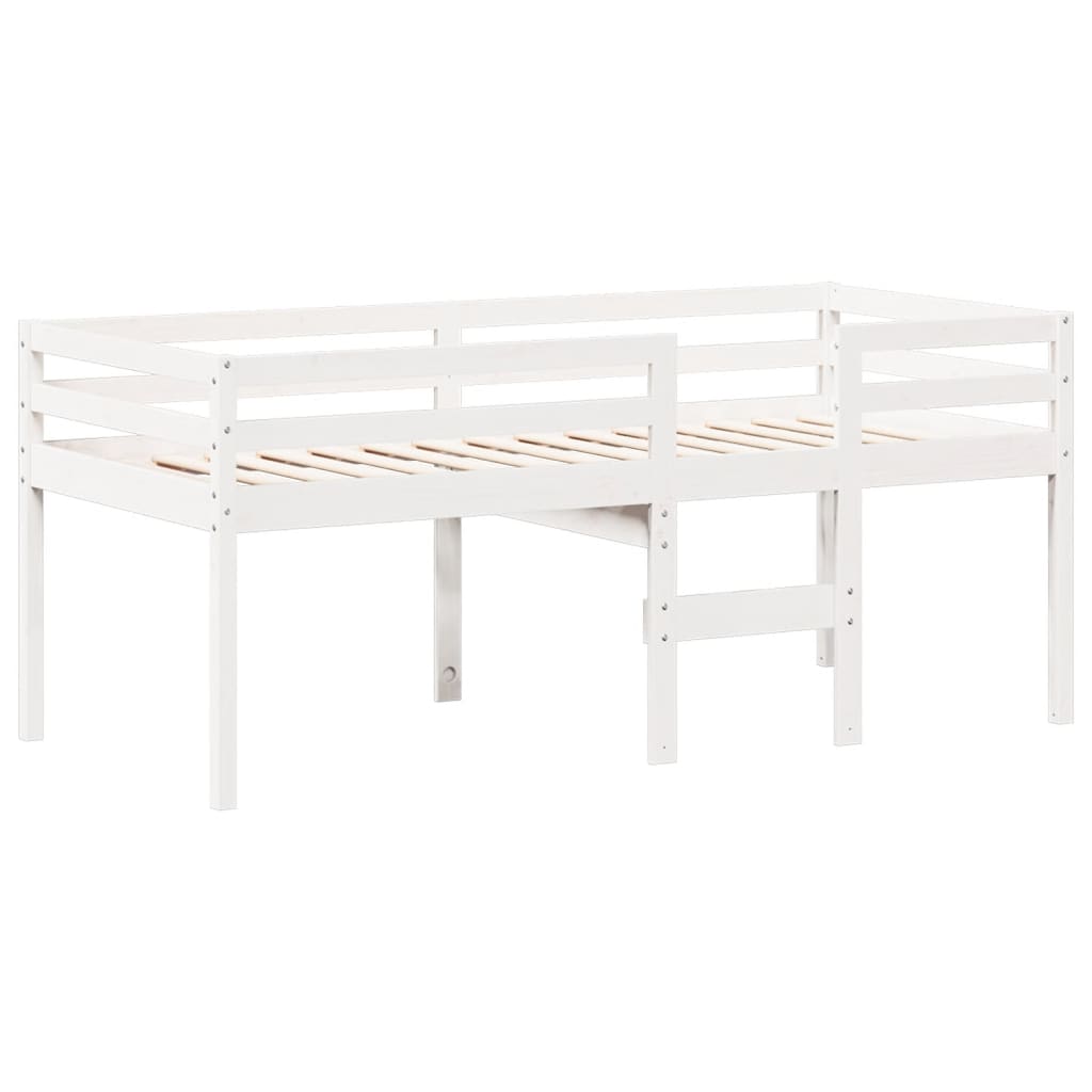 vidaXL Cama alta con techo blanca madera maciza pino blanca 90x200 cm