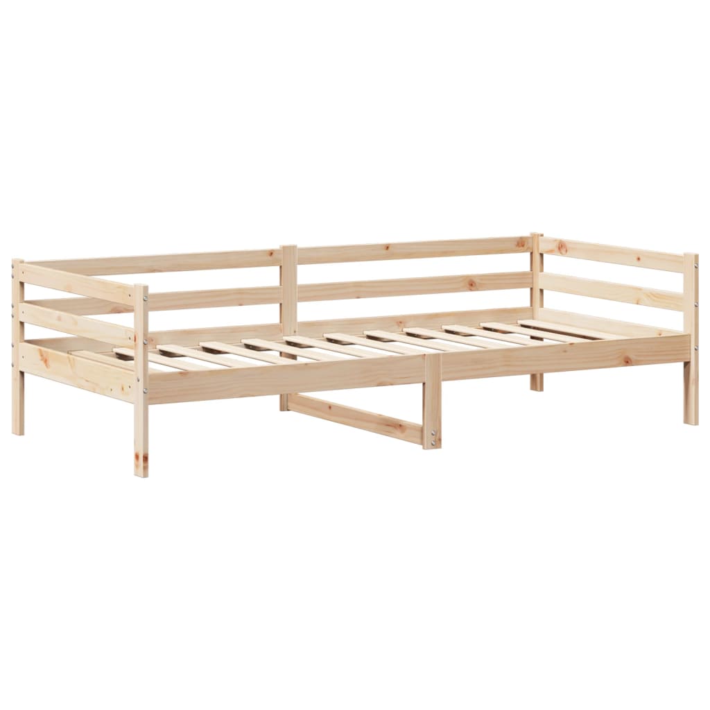 vidaXL Set de sofá cama con banco y techo madera maciza pino 90x200 cm