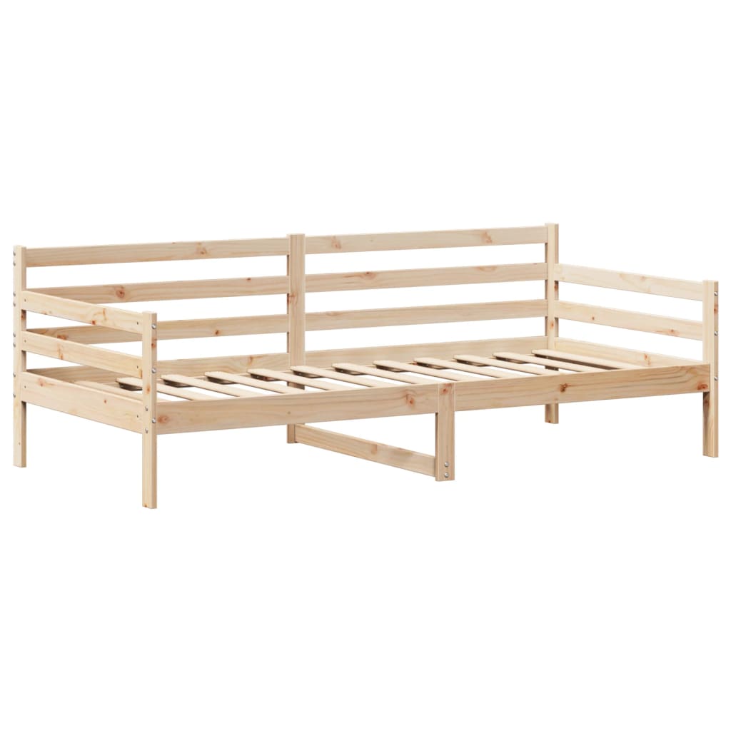 vidaXL Set de sofá cama con banco y techo madera maciza pino 90x200 cm