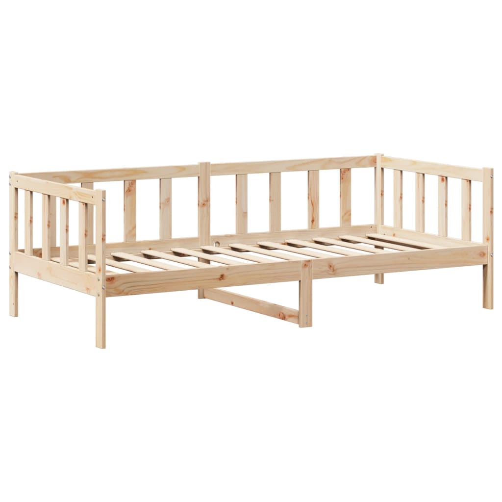 vidaXL Set de sofá cama con banco y techo madera maciza pino 90x200 cm