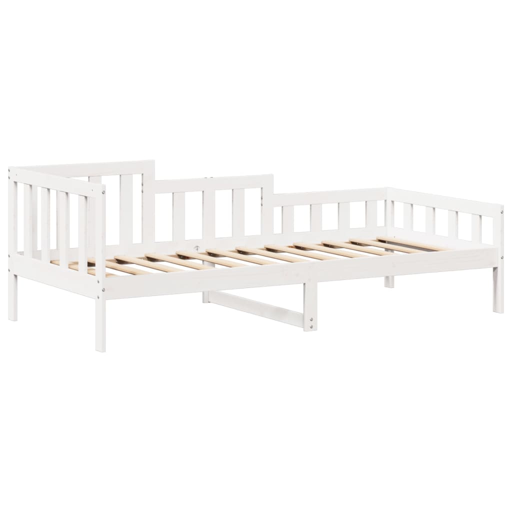 vidaXL Sofá cama con techo madera maciza de pino blanco 90x190 cm