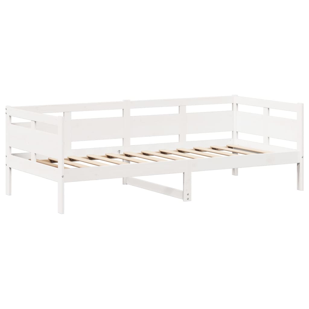 vidaXL Set de sofá cama con banco y techo madera pino blanco 80x200 cm