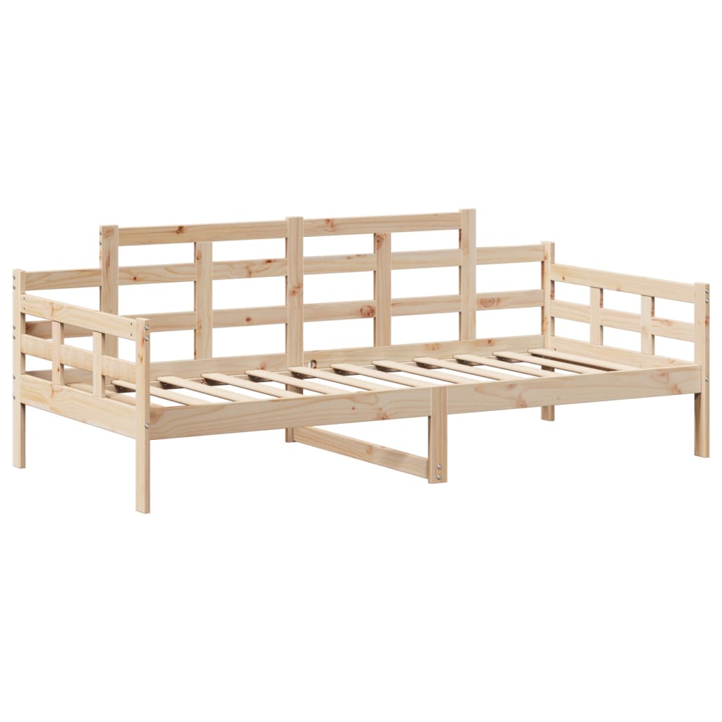 vidaXL Set de sofá cama con banco y techo madera maciza pino 90x200 cm