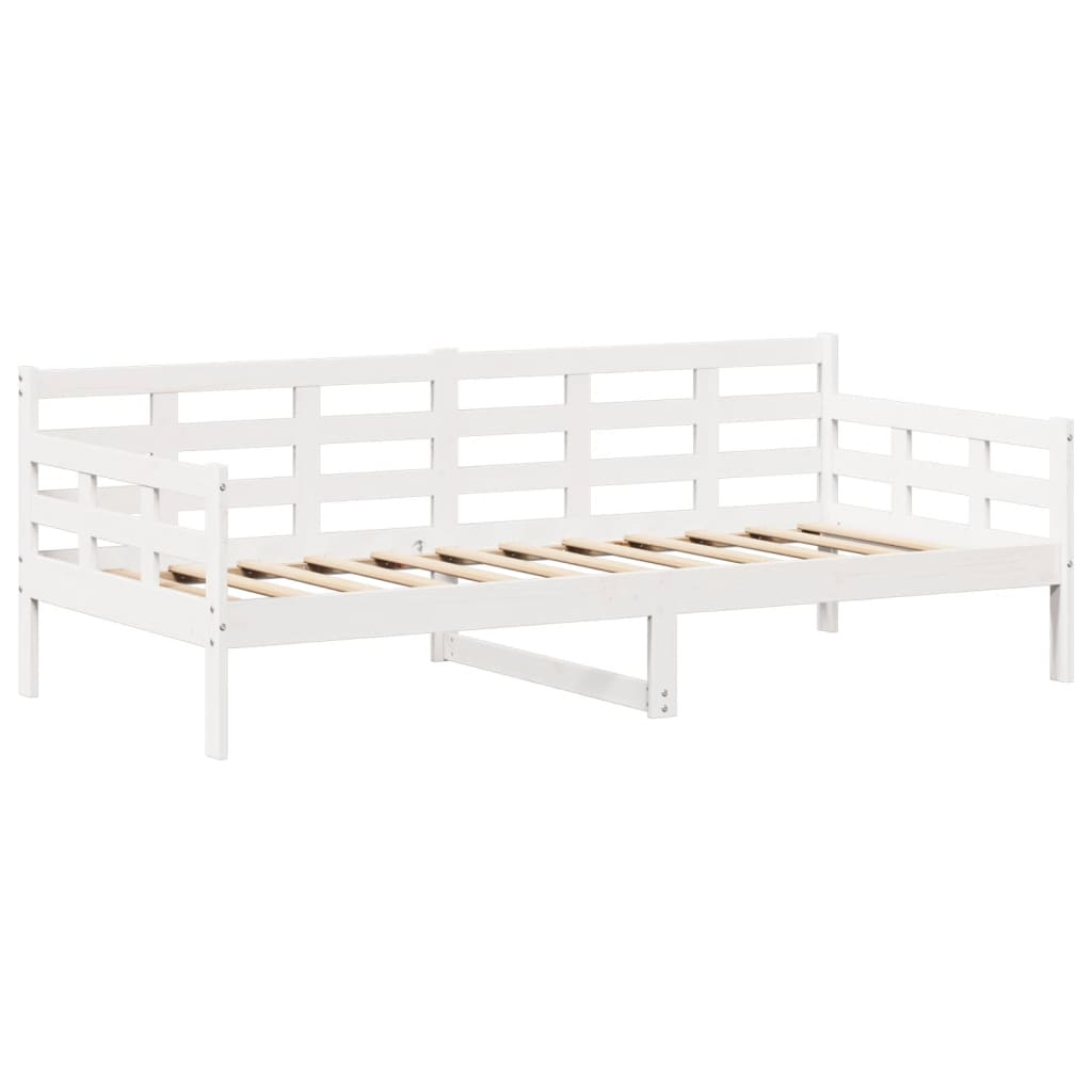 vidaXL Sofá cama madera maciza de pino blanco 80x200 cm