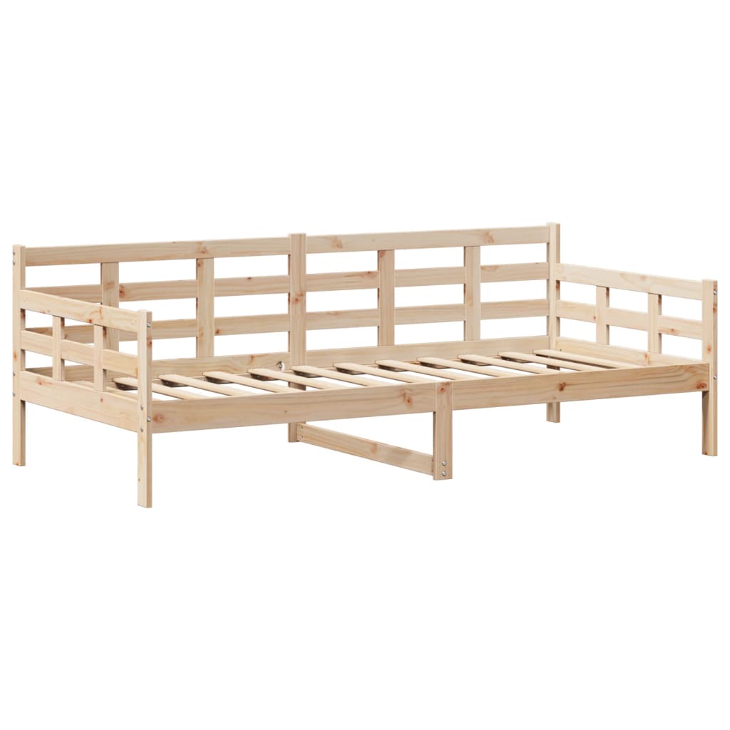 vidaXL Set de sofá cama con banco y techo madera maciza pino 90x200 cm