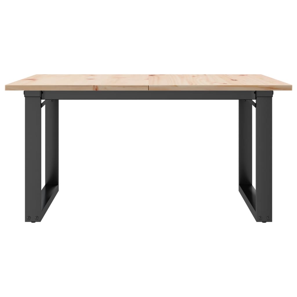 vidaXL Mesa de centro marco O madera maciza pino y acero 90x90x45 cm