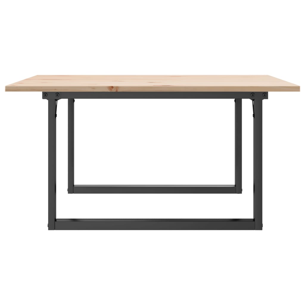 vidaXL Mesa de centro marco O madera maciza pino y acero 90x90x45 cm