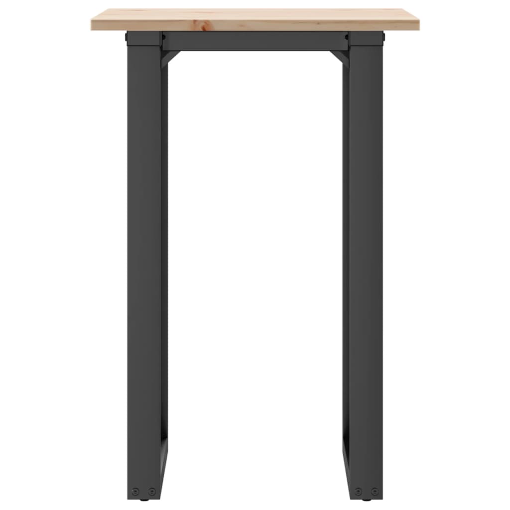 vidaXL Mesa de comedor marco O madera maciza pino y acero 50x50x75 cm