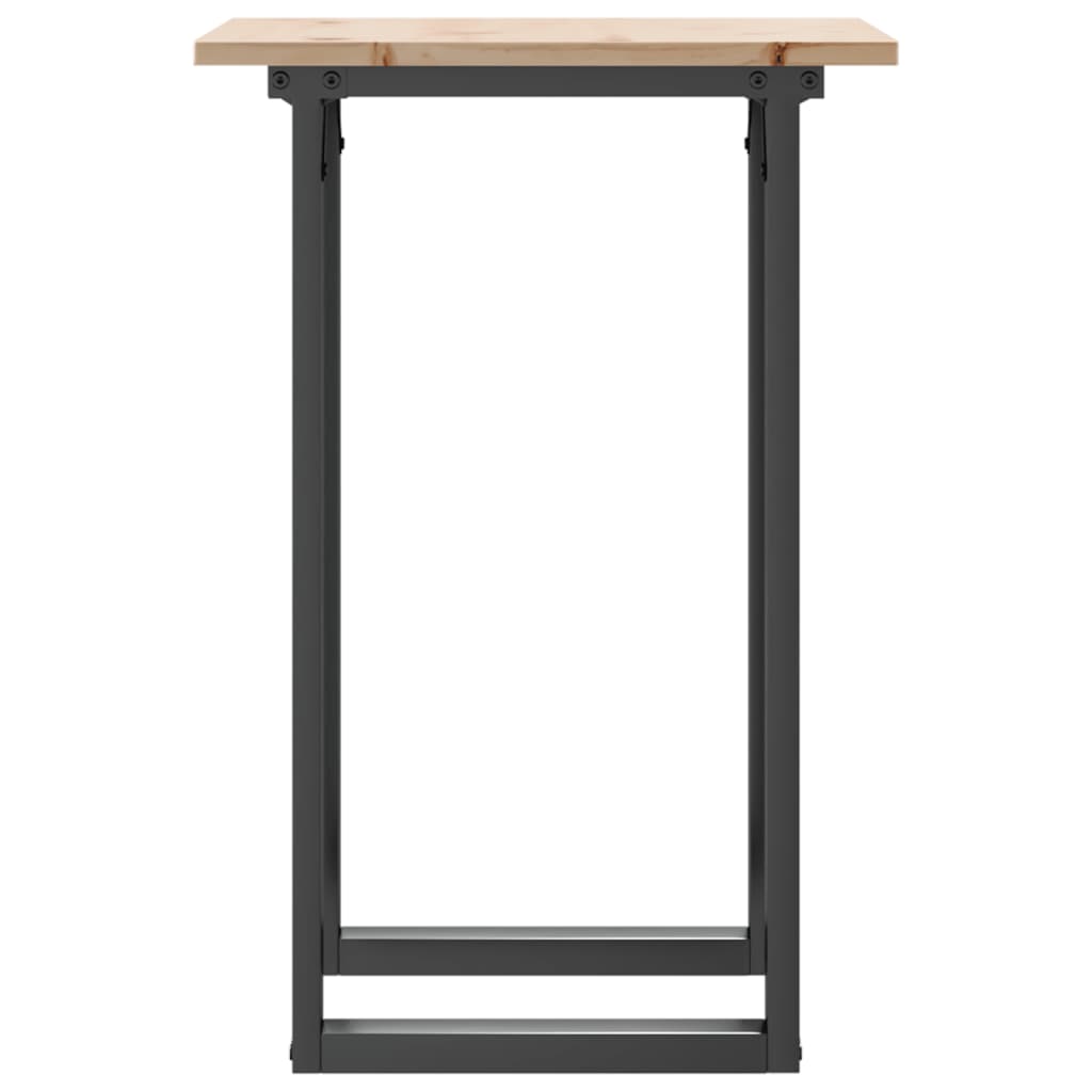 vidaXL Mesa de comedor marco O madera maciza pino y acero 50x50x75 cm