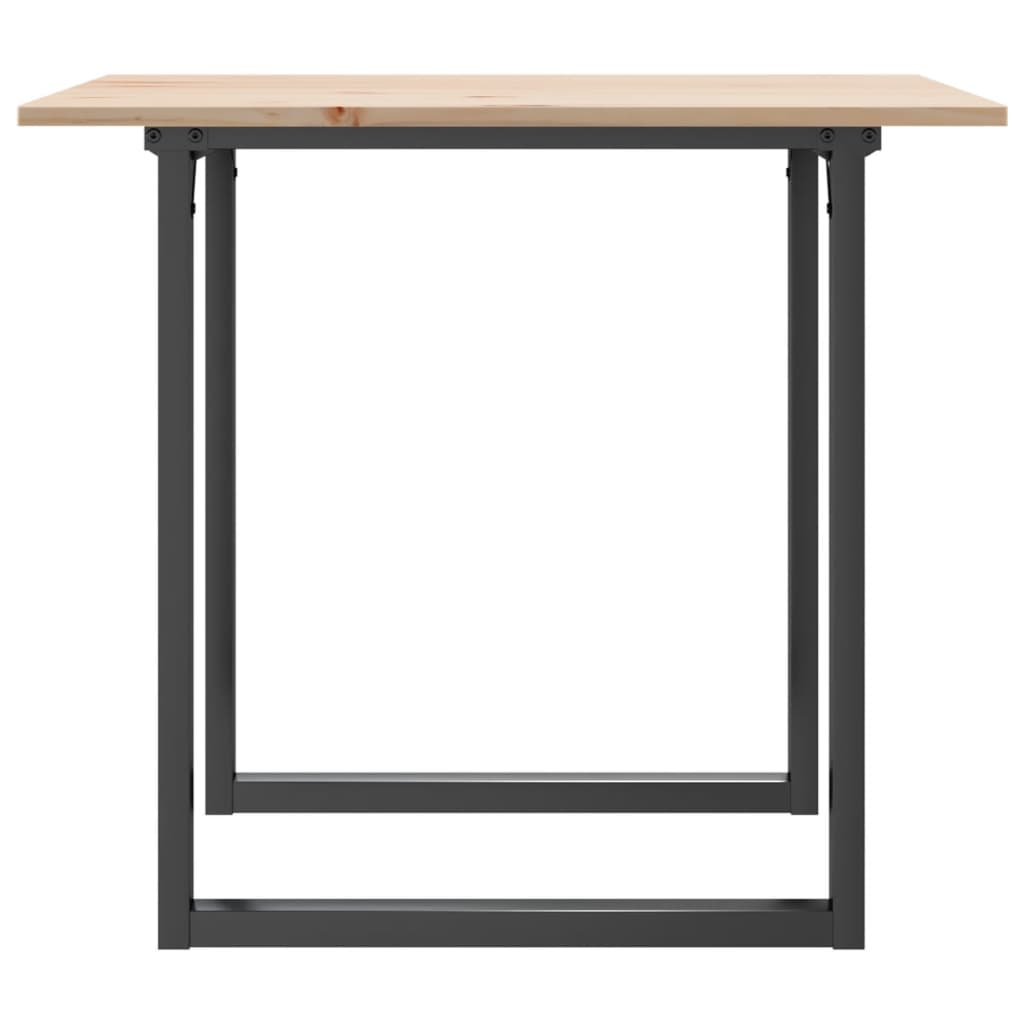 vidaXL Mesa de comedor marco O madera maciza pino y acero 80x80x75 cm