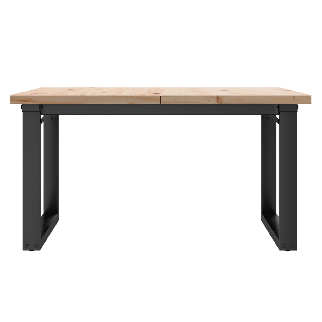 vidaXL Mesa de centro marco O madera maciza pino y acero 90x90x45,5 cm