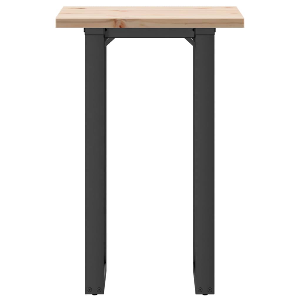 vidaXL Mesa de comedor marco O madera maciza pino y acero 50x50x75,5cm