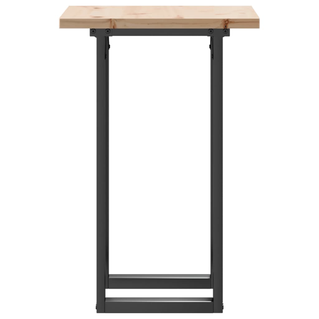 vidaXL Mesa de comedor marco O madera maciza pino y acero 50x50x75,5cm