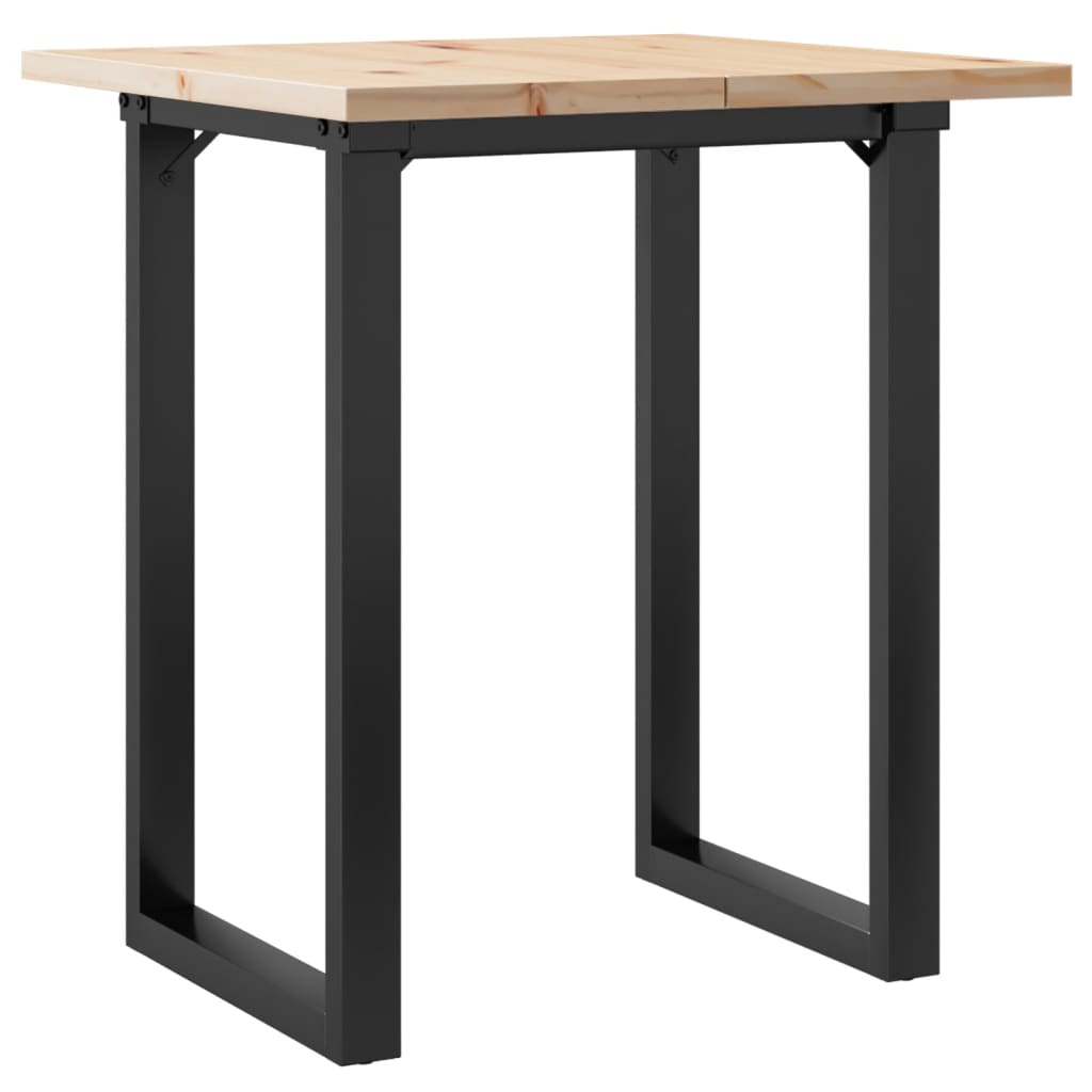 vidaXL Mesa de comedor marco O madera maciza pino y acero 70x70x75,5cm