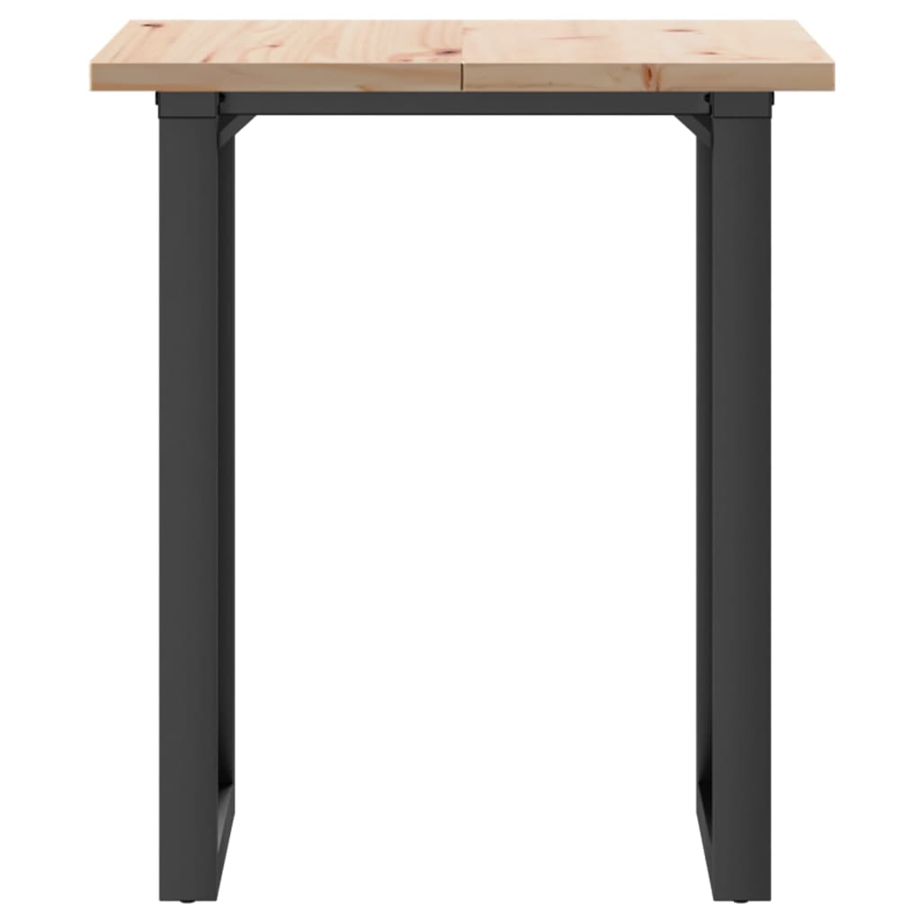 vidaXL Mesa de comedor marco O madera maciza pino y acero 70x70x75,5cm