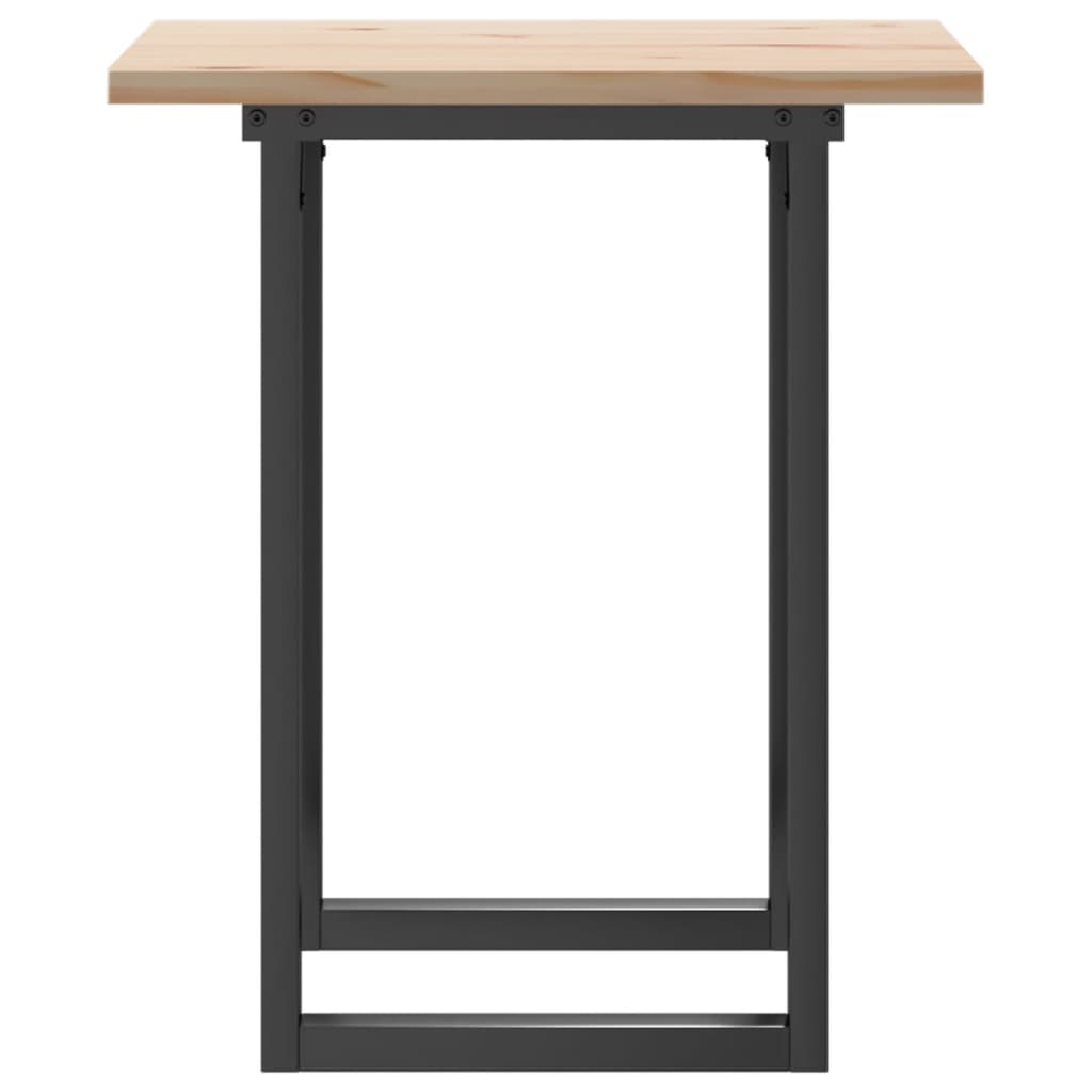 vidaXL Mesa de comedor marco O madera maciza pino y acero 70x70x75,5cm