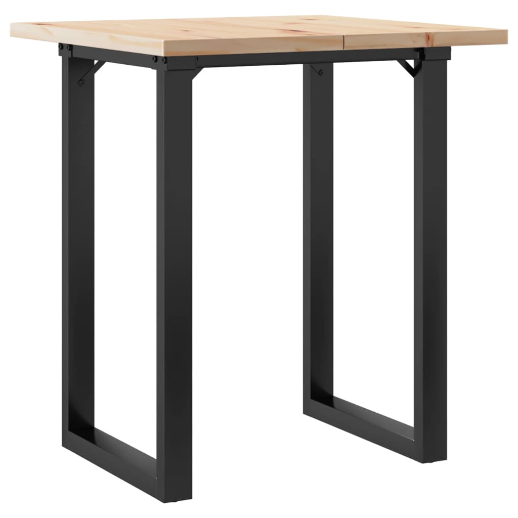 vidaXL Mesa de comedor marco O madera maciza pino y acero 70x70x75,5cm