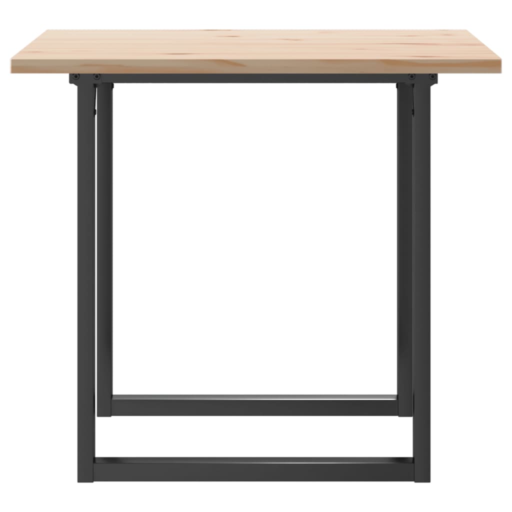 vidaXL Mesa de comedor marco O madera maciza pino y acero 80x80x75,5cm