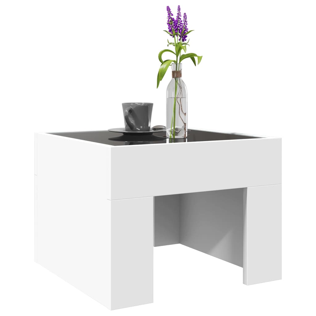 vidaXL Mesa de centro con LED Infinity blanca 40x40x30 cm