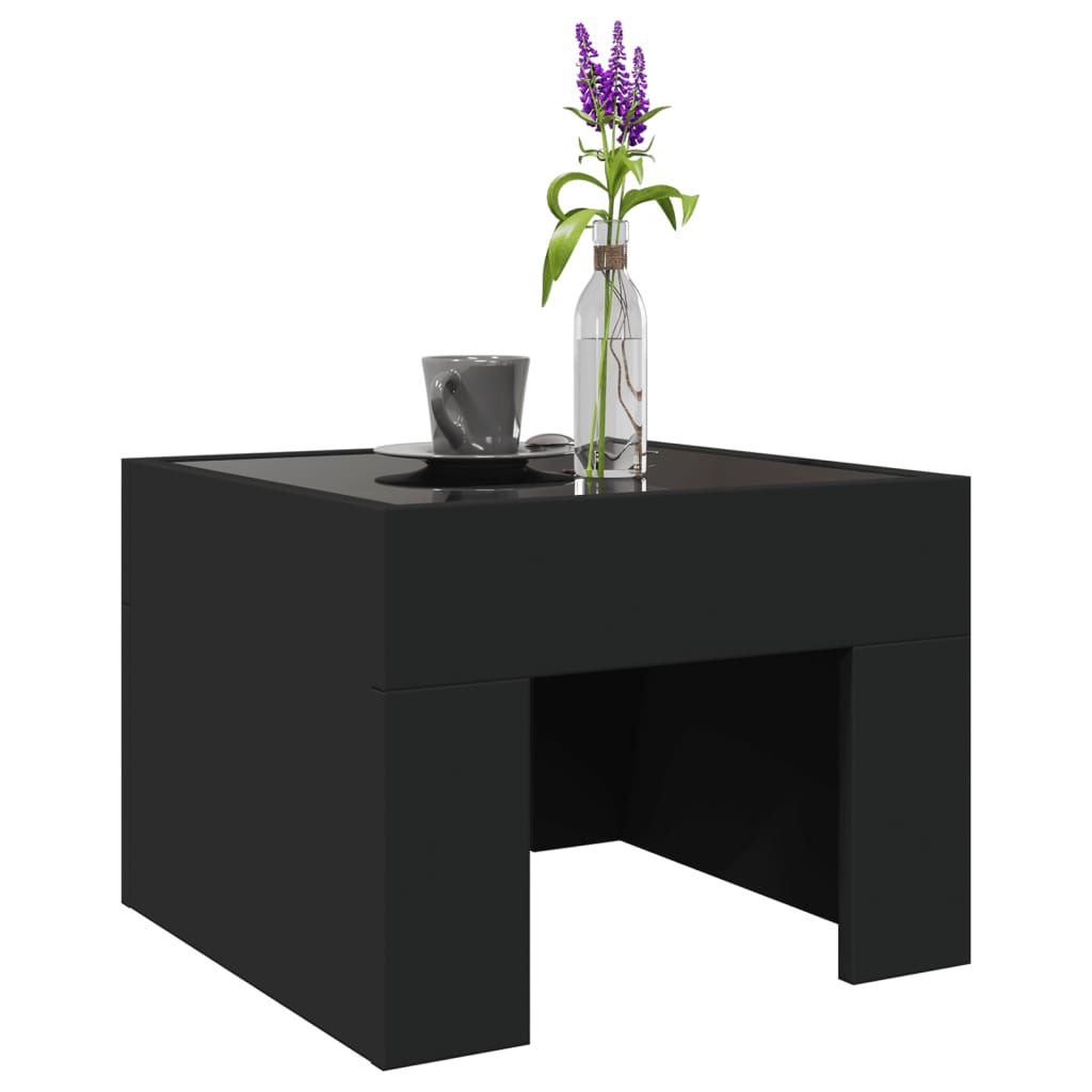 vidaXL Mesa de centro con Infinity LED negro 40x40x30 cm