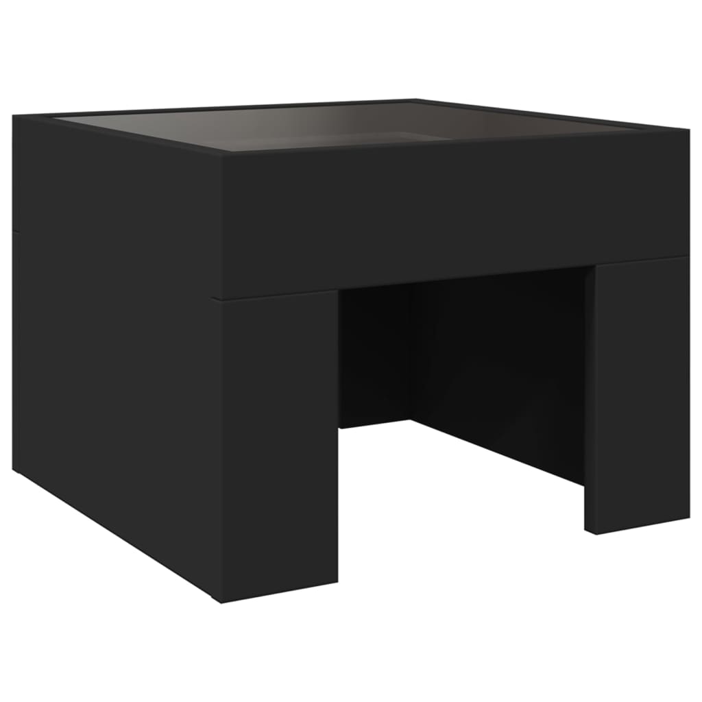 vidaXL Mesa de centro con Infinity LED negro 40x40x30 cm