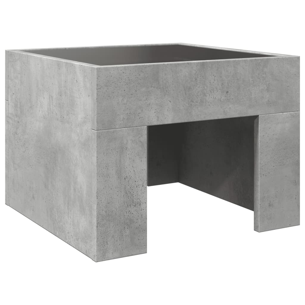 vidaXL Mesa de centro con Infinity LED gris hormigón 40x40x30 cm