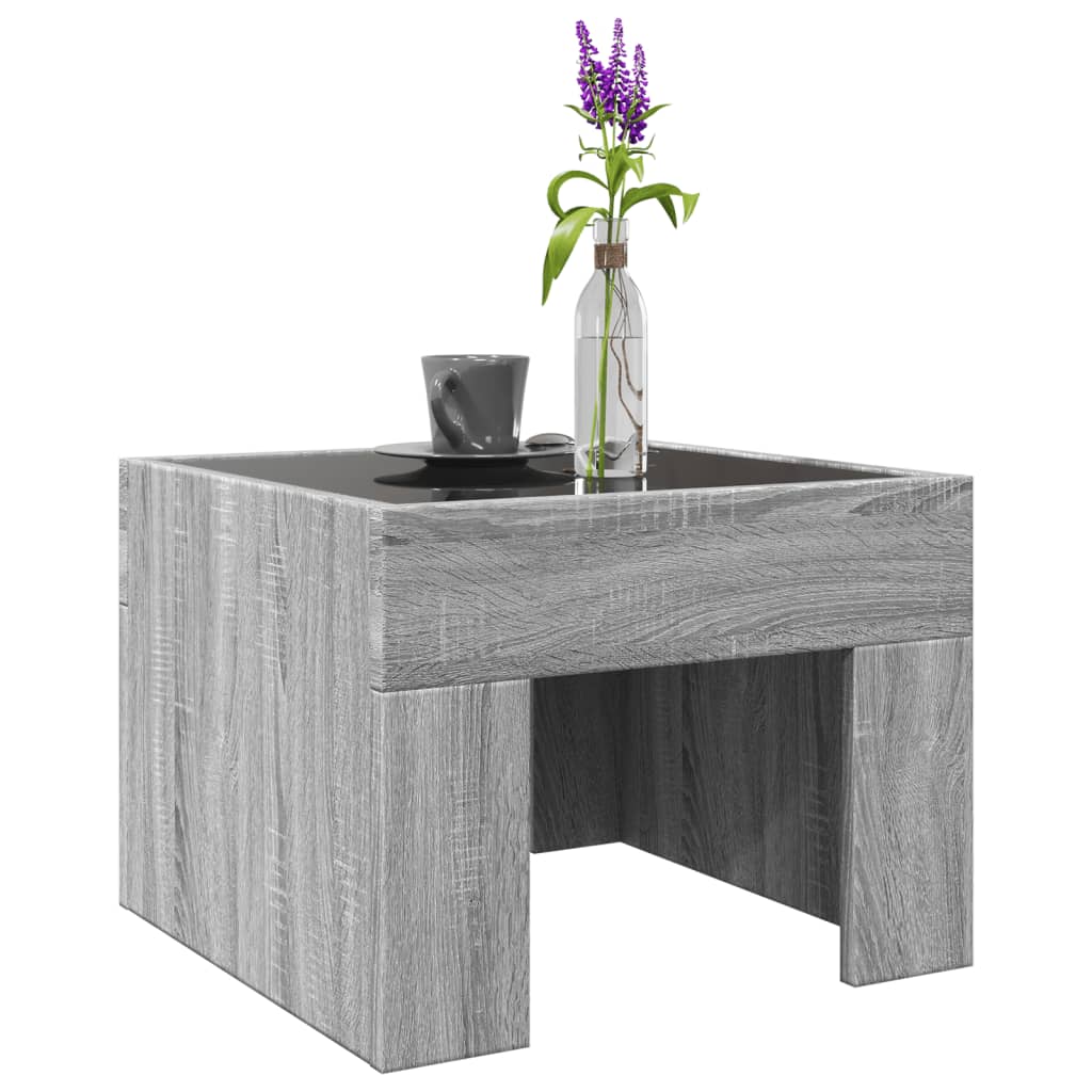 vidaXL Mesa de centro con Infinity LED gris Sonoma 40x40x30 cm