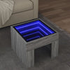 vidaXL Mesa de centro con Infinity LED gris Sonoma 40x40x30 cm