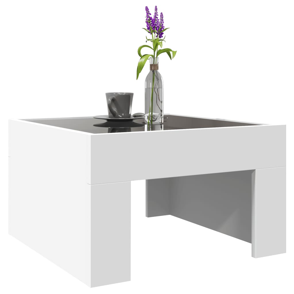 vidaXL Mesa de centro con Infinity LED blanco 50x50x30 cm