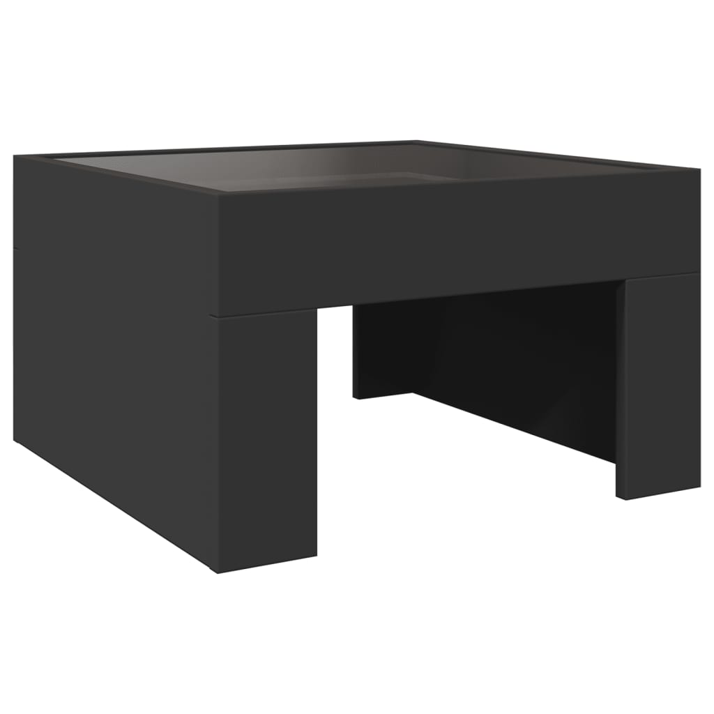 vidaXL Mesa de centro con Infinity LED negro 50x50x30 cm