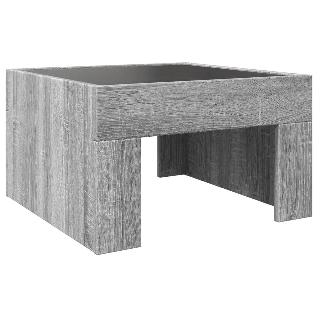 vidaXL Mesa de centro con Infinity LED gris Sonoma 50x50x30 cm